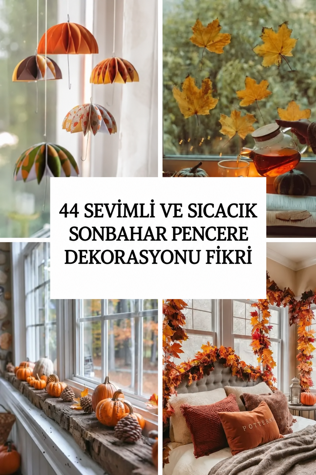 44 sevimli ve sıcacık sonbahar pencere dekorasyonu fikri