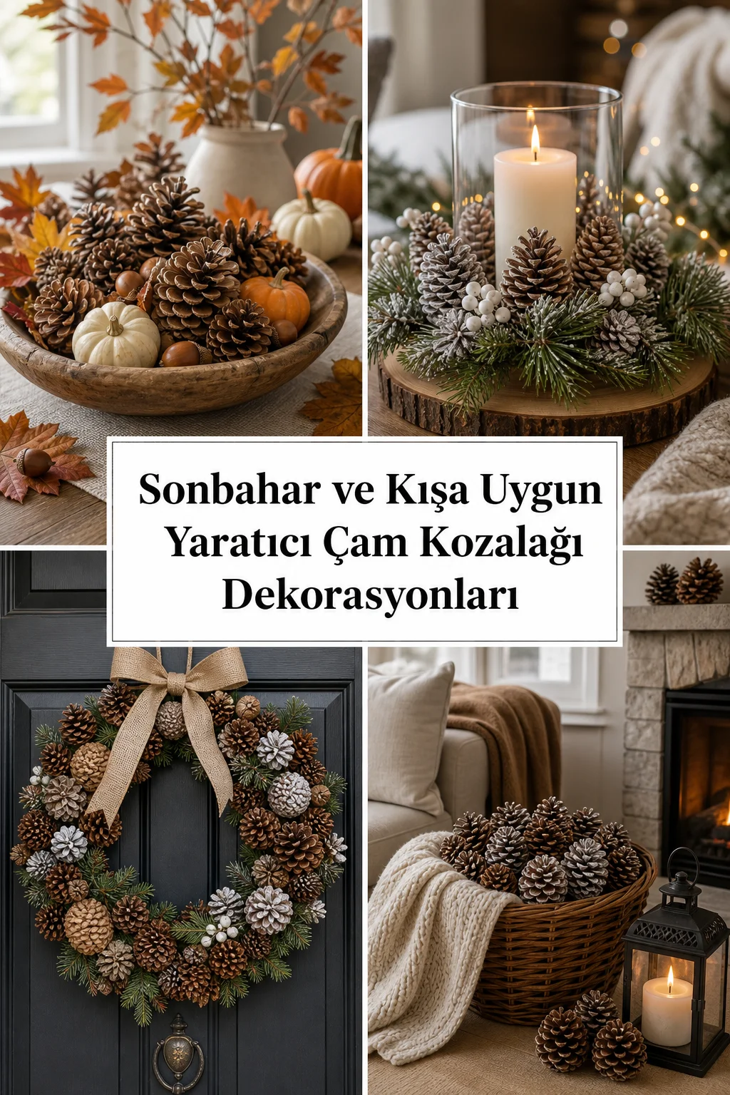Sonbahar ve Kışa Uygun Yaratıcı Çam Kozalağı Dekorasyonları