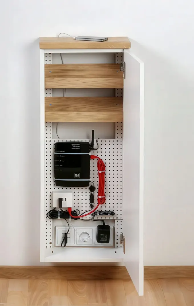 Basit bir kablo düzenleyici kutu isterseniz monte edilir isterseniz konur; tüm göz yoranları gizler.