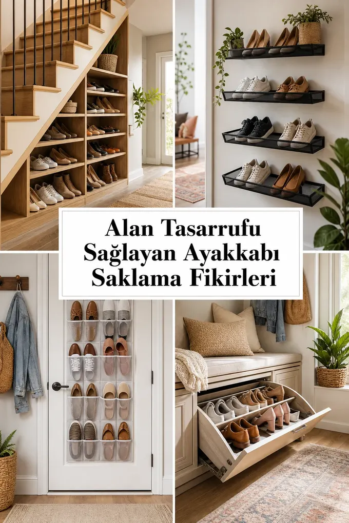 Alan Tasarrufu Sağlayan Ayakkabı Saklama Fikirleri