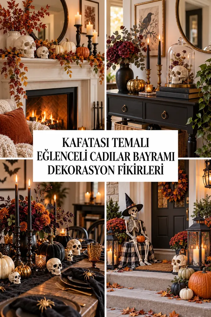 Kafatası Temalı Eğlenceli Cadılar Bayramı Dekorasyon Fikirleri