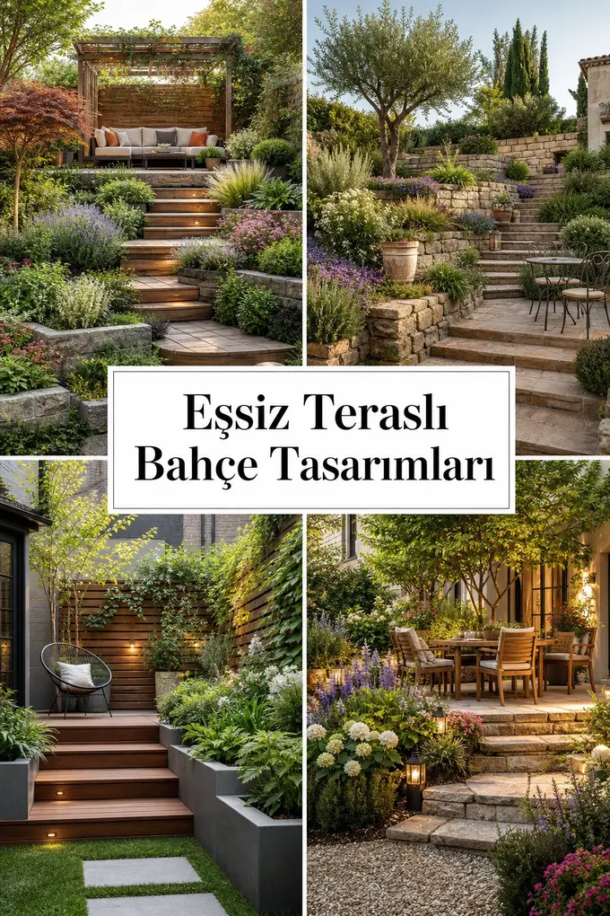 Eşsiz Teraslı Bahçe Tasarımları
