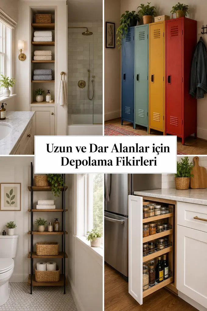 Uzun ve Dar Alanlar için Depolama Fikirleri