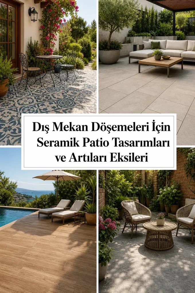 Dış Mekan Döşemeleri İçin Seramik Patio Tasarımları ve Artıları Eksileri