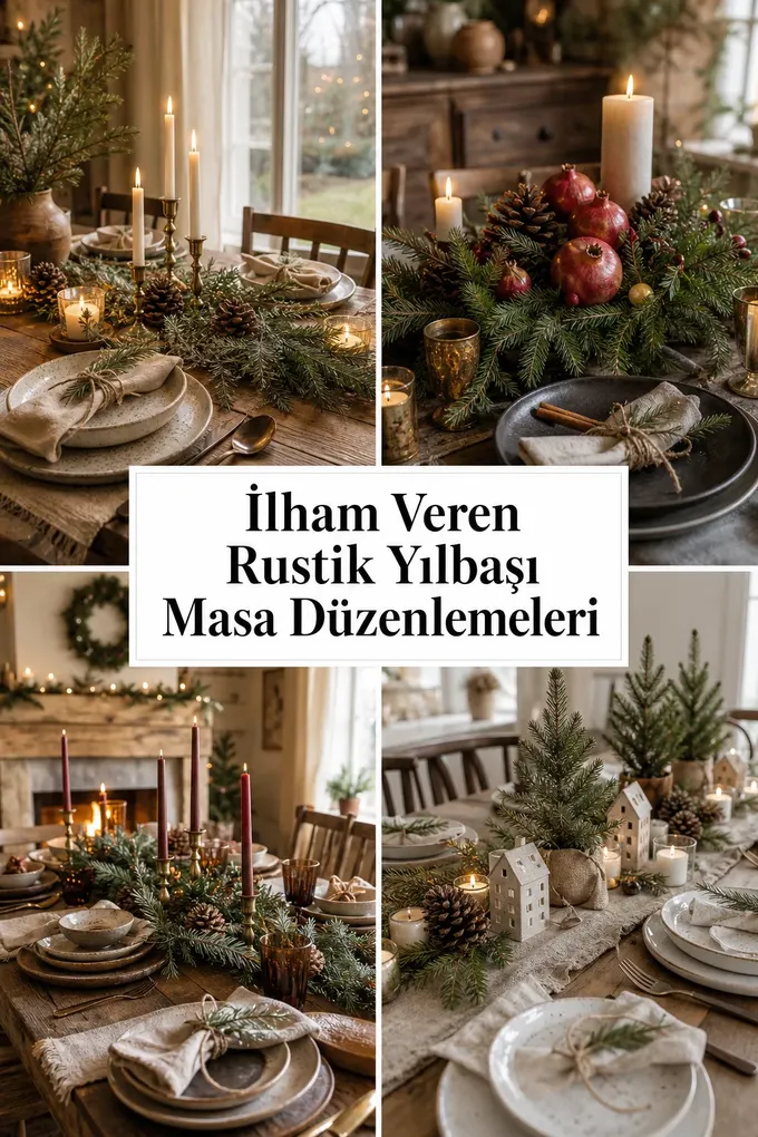 İlham Veren Rustik Yılbaşı Masa Düzenlemeleri