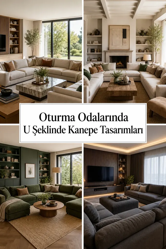 Oturma Odalarında U Şeklinde Kanepe Tasarımları