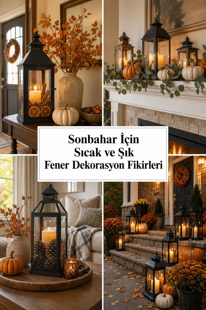 Sonbahar İçin Sıcak ve Şık Fener Dekorasyon Fikirleri
