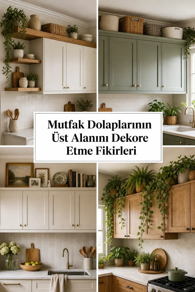 Mutfak Dolaplarının Üst Alanını Dekore Etme Fikirleri