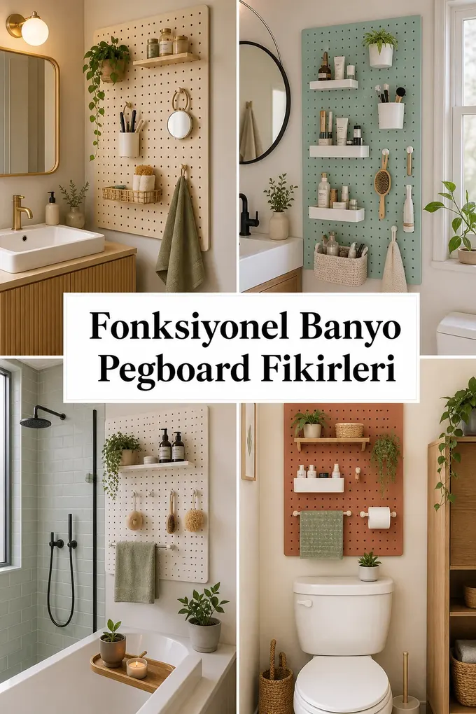 Fonksiyonel Banyo Pegboard Fikirleri