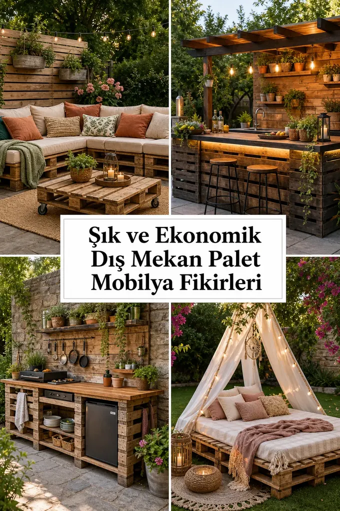 Şık ve Ekonomik Dış Mekan Palet Mobilya Fikirleri