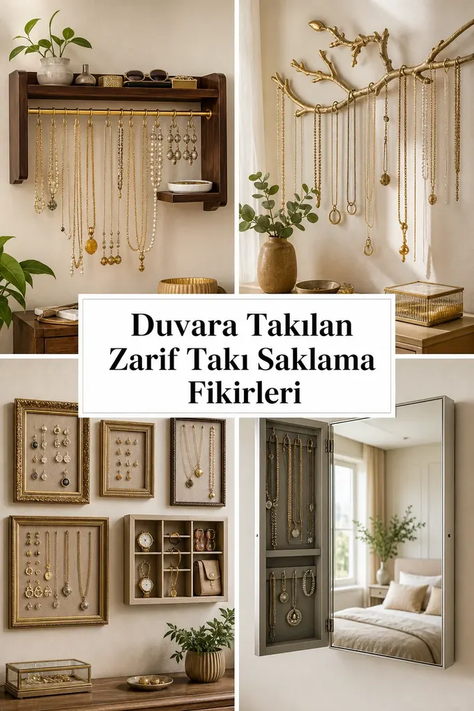 Duvara Takılan Zarif Takı Saklama Fikirleri
