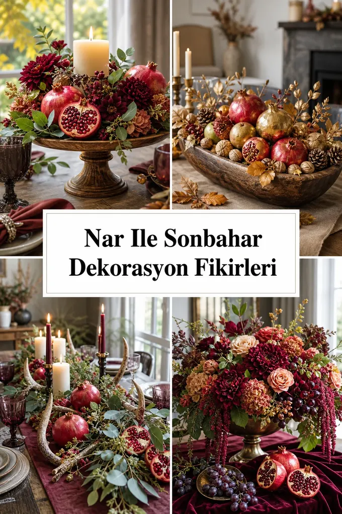 Nar Ile Sonbahar Dekorasyon Fikirleri