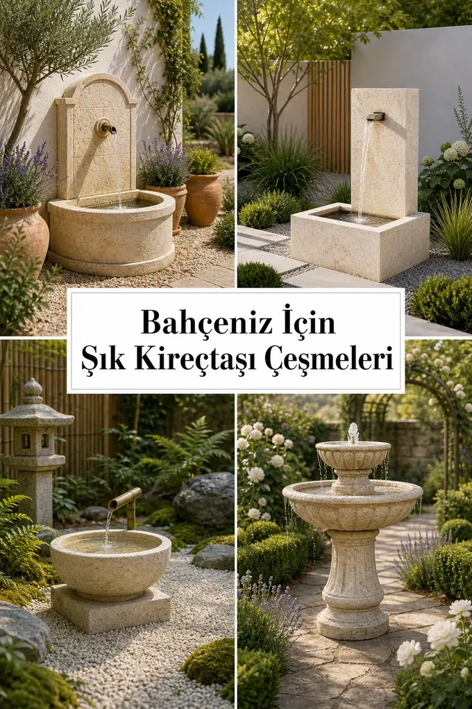 Bahçeniz İçin Şık Kireçtaşı Çeşmeleri