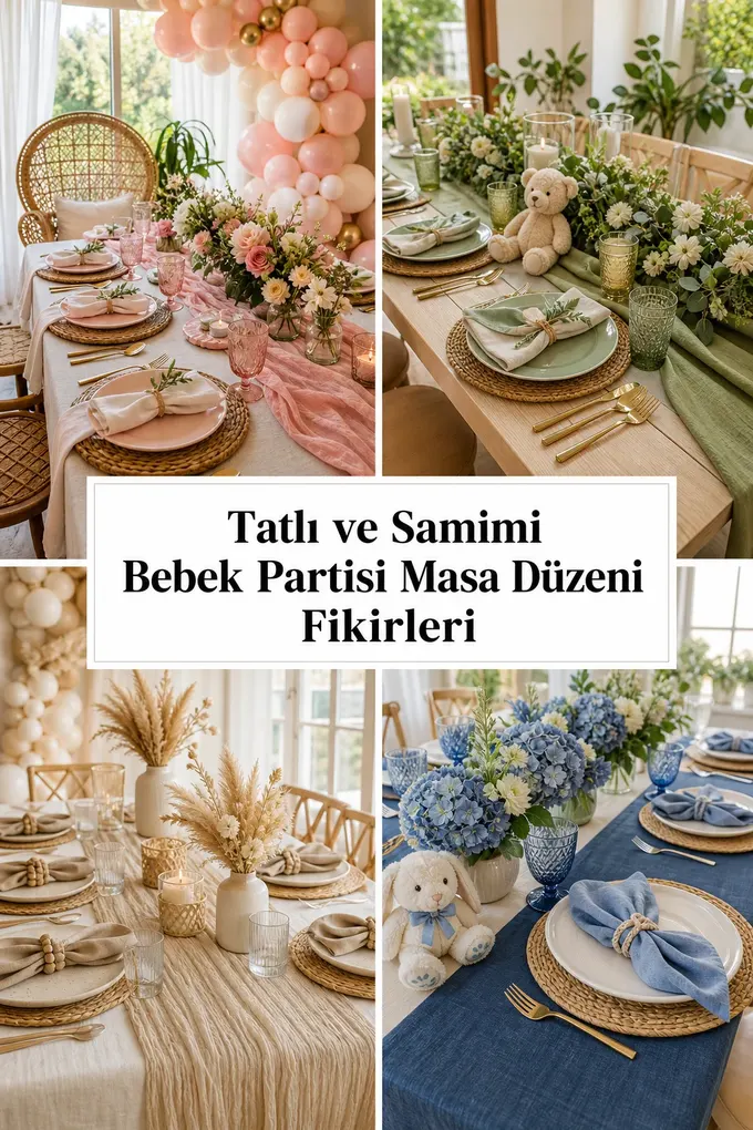 Tatlı ve Samimi Bebek Partisi Masa Düzeni Fikirleri